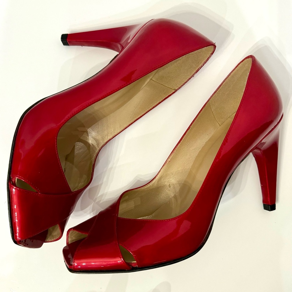 Euc Stuart Weitzman Max Red Quasar Patent Leather… - image 6